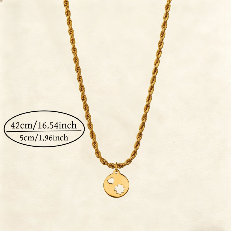 Women's High-Quality Stainless Steel Golden Twisted Rope Chain Necklace